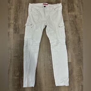 All white Preme jeans